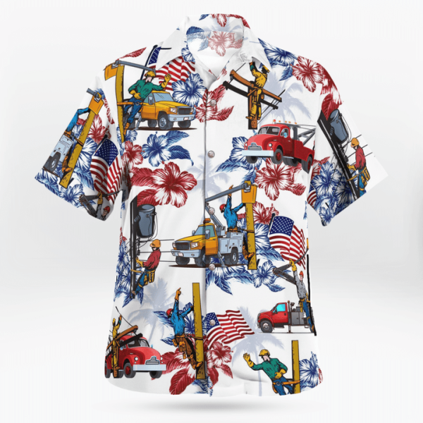 Lineman 4Th Of July Hawaiian Shirt Jezsport.com