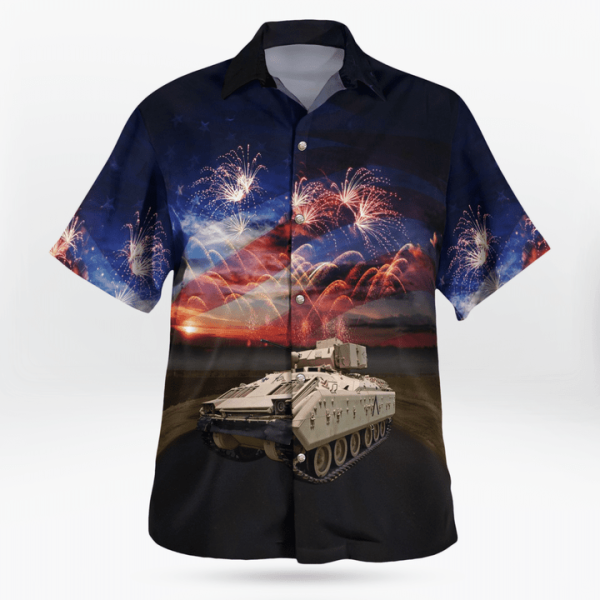 Army M2 Bradley Infantry Fighting Vehicle 4Th Of July Hawaiian Shirt Jezsport.com