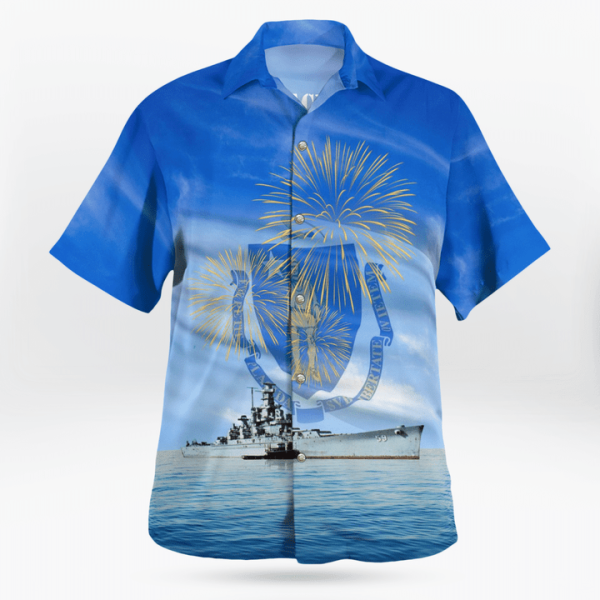 Us Navy Uss Massachusetts (Bb-59) 4Th Of July Hawaiian Shirt Jezsport.com