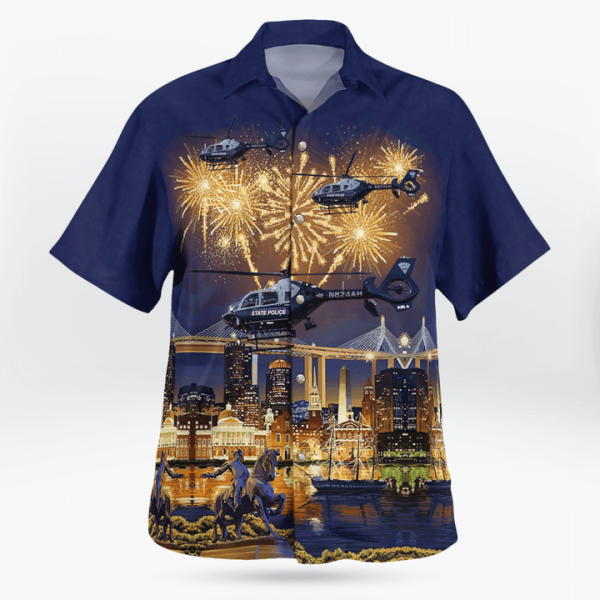 Massachusetts State Police Eurocopter Ec 135T2+, 4Th Of July Hawaiian Shirt Jezsport.com