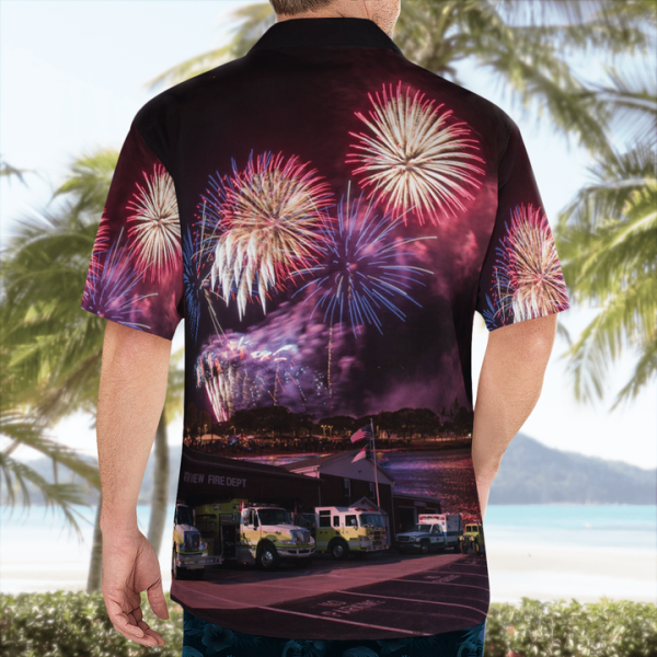 4Th Of July Mountain View Vol. Fire Department Hawaiian Shirt