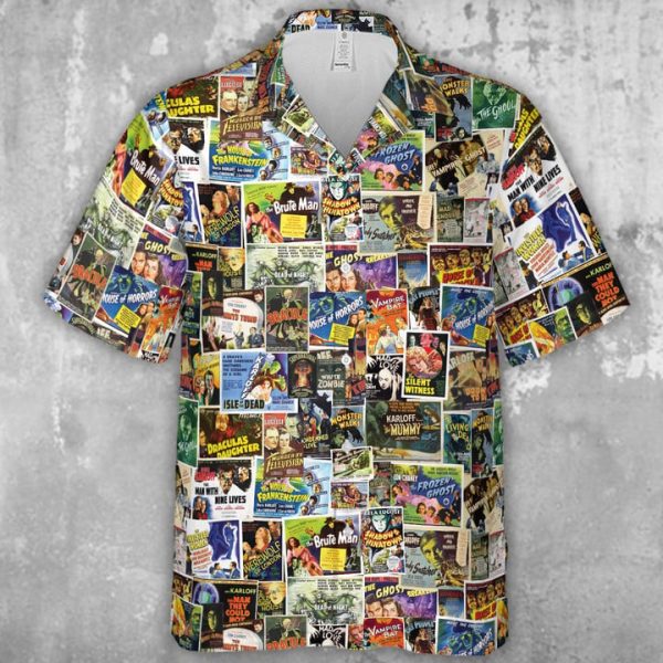 Vintage Horror Movies Hawaiian Shirt Jezsport.com