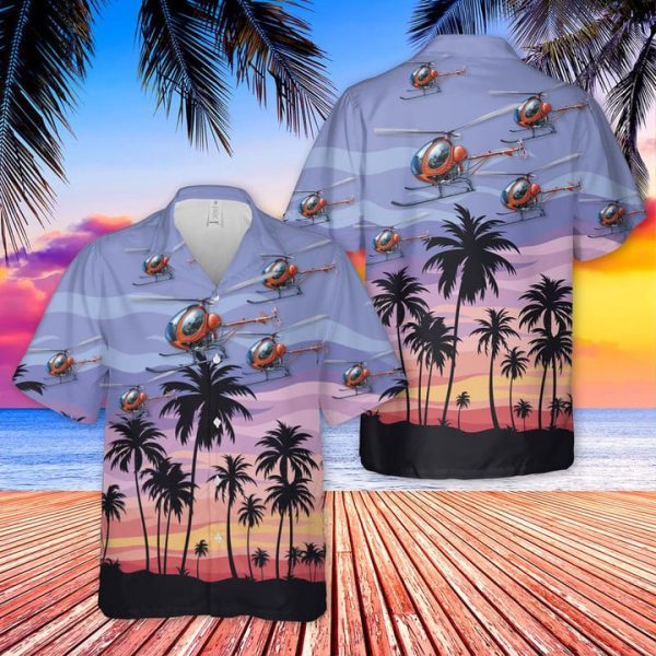 US Army Hughes TH-55A Osage Hawaiian Shirt, Short Sleeve Hawaiian Shirt Jezsport.com