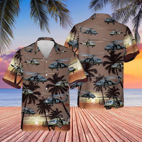 US Army Sikorsky UH-60 Black Hawk Helicopter Hawaiian Shirt Jezsport.com