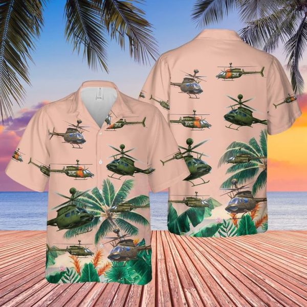 US Army Bell OH-58 Kiowa Hawaiian Shirt Jezsport.com