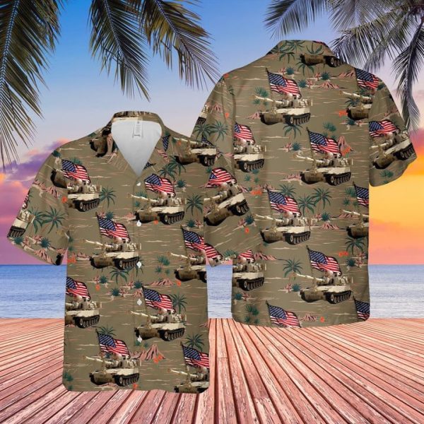 US Army M109 Paladin Tank 4th Of July Hawaiian Shirt Jezsport.com