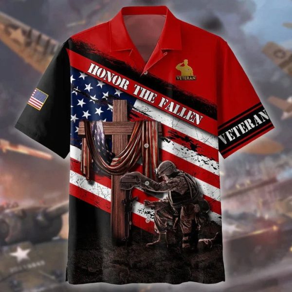 Honor The Fallen Veteran 3D All Over Printed Hawaiian Shirt Jezsport.com