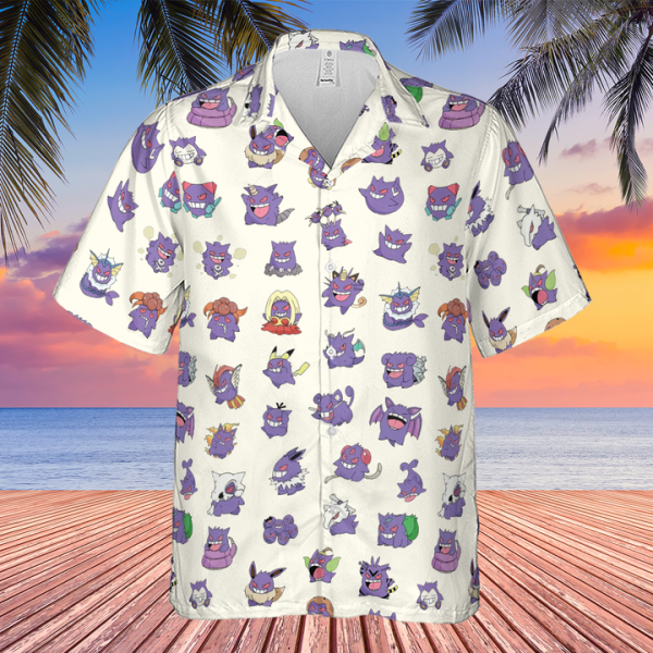 Gengar Cosplay Pokemon Hawaiian Shirt Jezsport.com