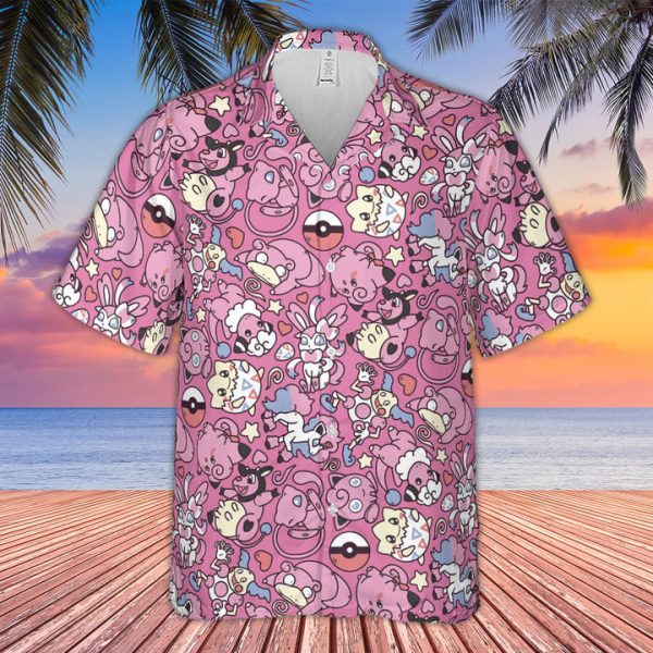 Fairy Pokemon Pattern Hawaiian Shirt Jezsport.com