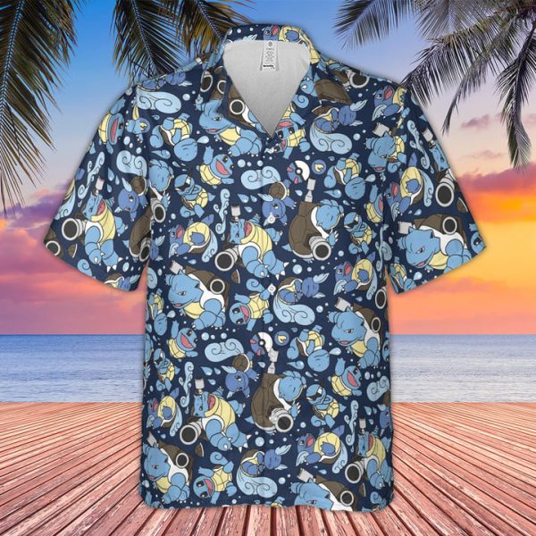 Blastoise Wartortle Squirtle Pokemon Pattern Hawaiian Shirt Jezsport.com