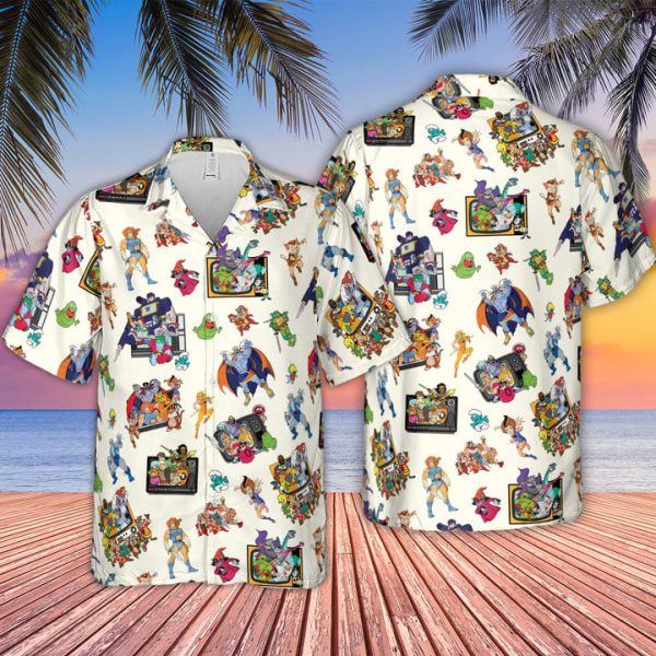 80S Famous Cartoon Characters Pattern Hawaiian Shirt