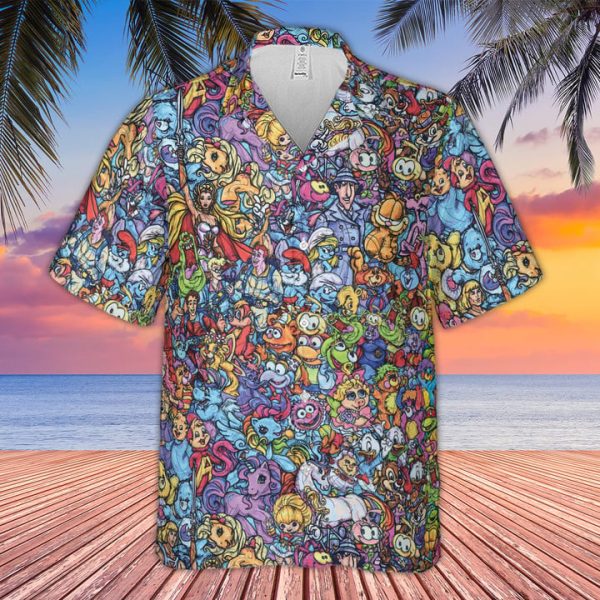 80S Throwback Cartoon Pattern Hawaiian Shirt
