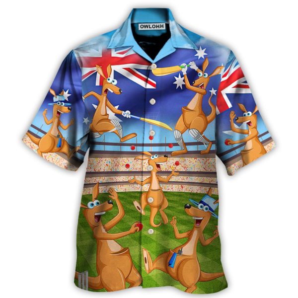 Cricket Kangaroo Play Cricket Funny We Love Cricket - Hawaiian Shirt Jezsport.com