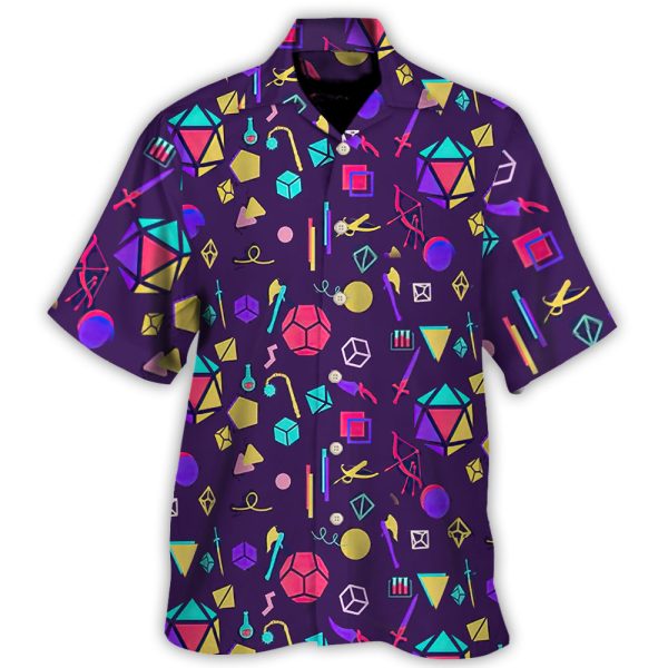 DnD Tabletop RPG Weapons Items Purple - Hawaiian Shirt Jezsport.com