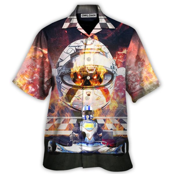 Kart Racing Skull Fire Faster And Faster - Hawaiian Shirt Jezsport.com