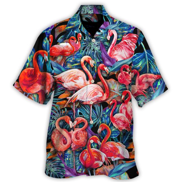 Flamingo Coloful In Tropical - Hawaiian Shirt Jezsport.com