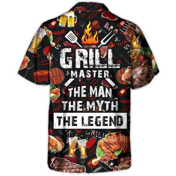 Barbecue Food Grill Master BBQ The Man The Myth The Legend - Hawaiian Shirt Jezsport.com