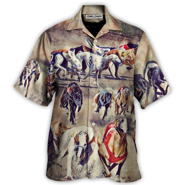 Dog Racing We Love Dog Racing Greyhound Vintage - Hawaiian Shirt Jezsport.com