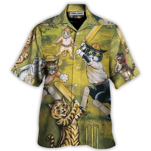 Cat Play Cricket Funny We Love Cricket - Hawaiian Shirt Jezsport.com