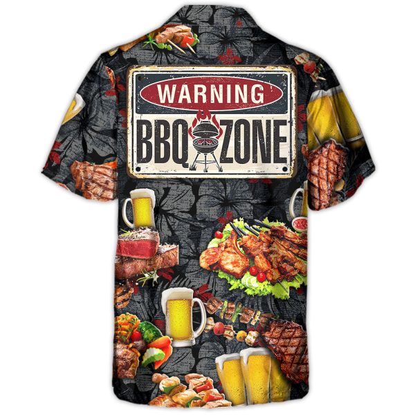 Barbecue Food Meat BBQ Warning BBQ Zone - Hawaiian Shirt Jezsport.com