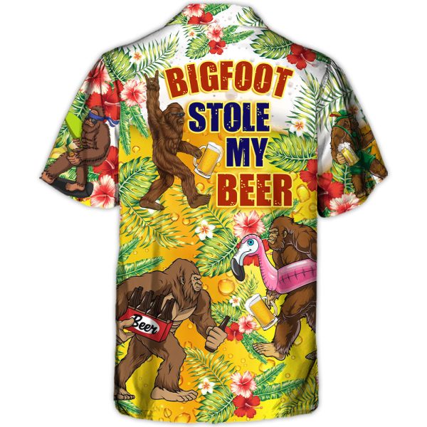 Beer Funny Bigfoot Stole My Beer Lover Beer Tropical Style - Hawaiian Shirt Jezsport.com