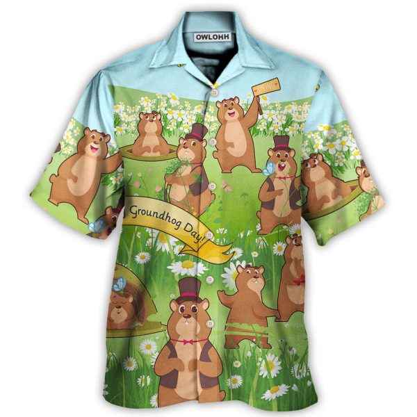 Groundhog Day Grass Flowers - Hawaiian Shirt Jezsport.com