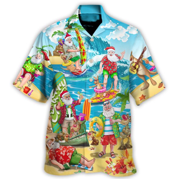 Christmas In July Santa Claus Surfing And Enjoy Summer Beach - Hawaiian Shirt Jezsport.com