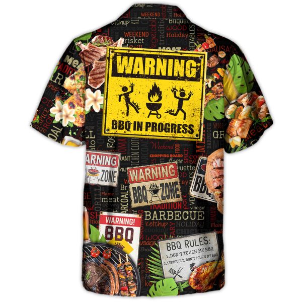 Barbecue Funny BBQ Beer Warning BBQ In Progress BBQ Zone - Hawaiian Shirt Jezsport.com