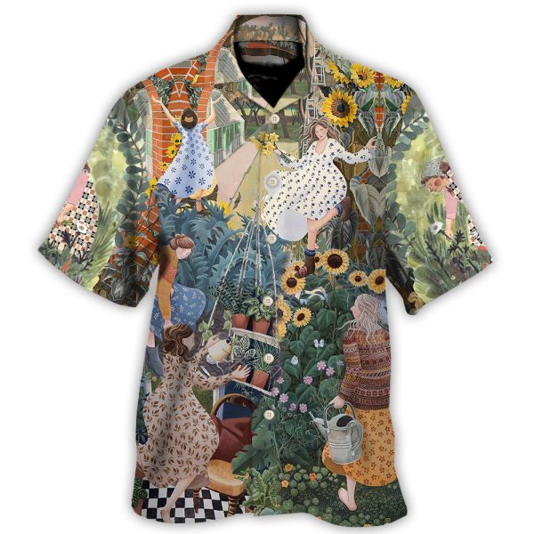 Gardening This Early Morning Spring Still Life Garden Scene - Hawaiian Shirt Jezsport.com