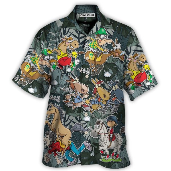 Horse Racing Funny Art - Hawaiian Shirt Jezsport.com