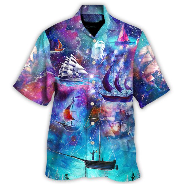 Sailing Boat On The Ocean Universe - Hawaiian Shirt Jezsport.com