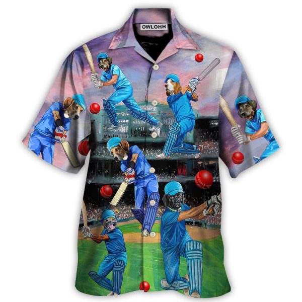 Dog Love Cricket Funny Lover Cricket And Dog - Hawaiian Shirt Jezsport.com