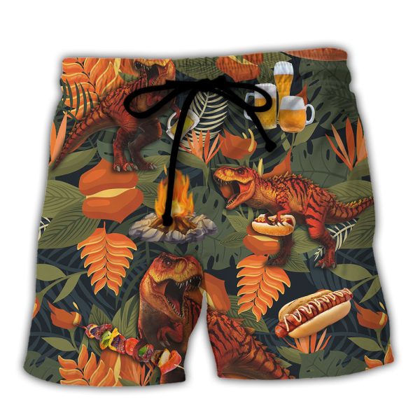 Camping Funny Dinosaur Hungry Happy Camper Lover Camping - Hawaiian Shirt Jezsport.com