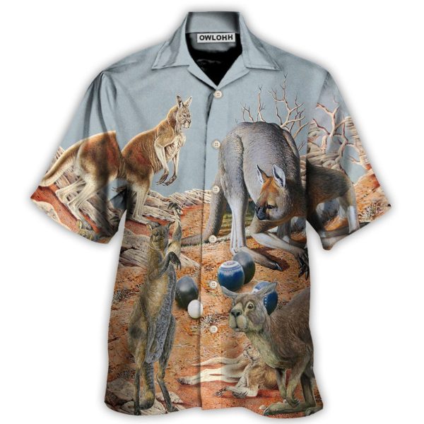 Lawn Bowling Kangaroo With Lawn Bowling - Hawaiian Shirt Jezsport.com