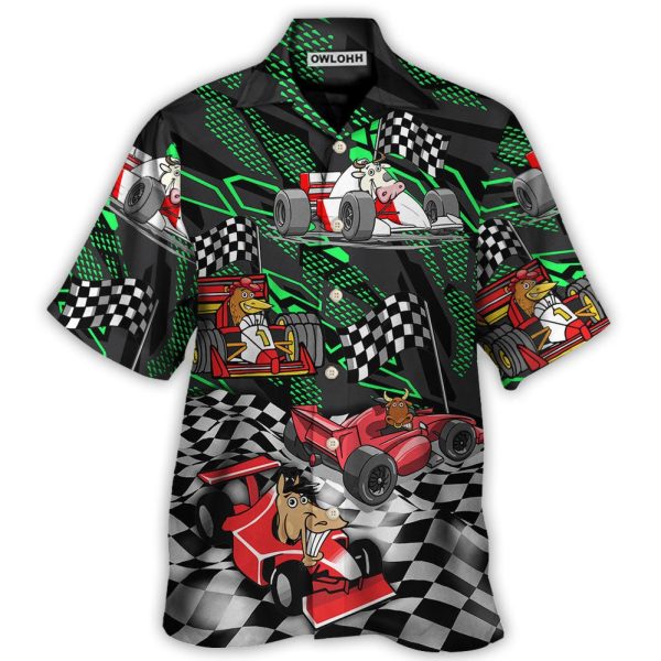 F1 Formula One Animals Kart Racing Speed Lover - Hawaiian Shirt Jezsport.com