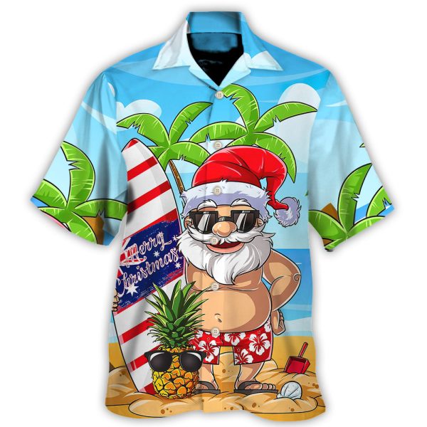 Christmas In July Santa Let's Surf Summer Vibe - Hawaiian Shirt Jezsport.com