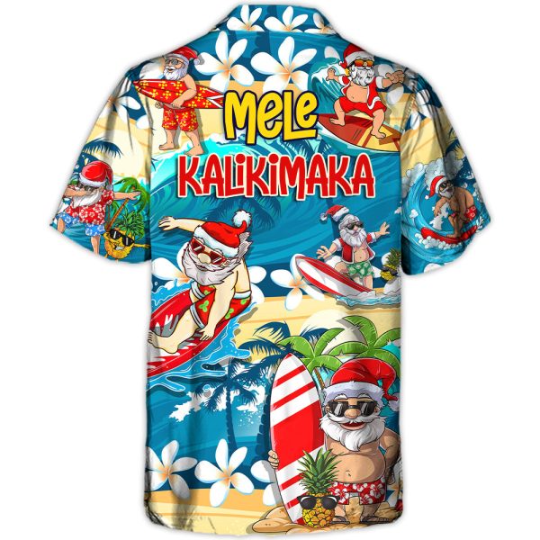 Surfing Funny Santa Mele Kalikimaka Christmas In July Surfing Lovers - Hawaiian Shirt Jezsport.com