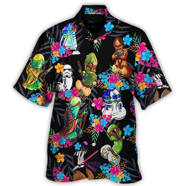 Star Wars Funny Tropical Neon Colorful Style - Hawaiian Shirt Jezsport.com