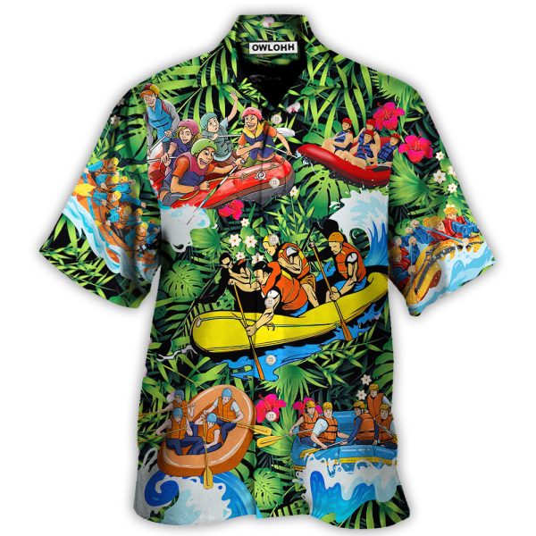 Water Rafting Lover Style Flower Tropical - Hawaiian Shirt Jezsport.com