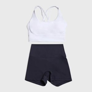 Gym Womens Clothing Shorts Sets Yoga Women's Tracksuit Sexy Bra High Waist Short Sportwear Elastic Set Woman