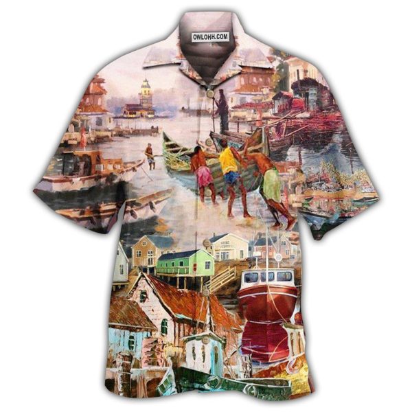 Harbor In The Busy Morning - Hawaiian Shirt Jezsport.com