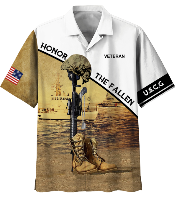 USCG Honor The Fallen Hawaiian Shirt Jezsport.com