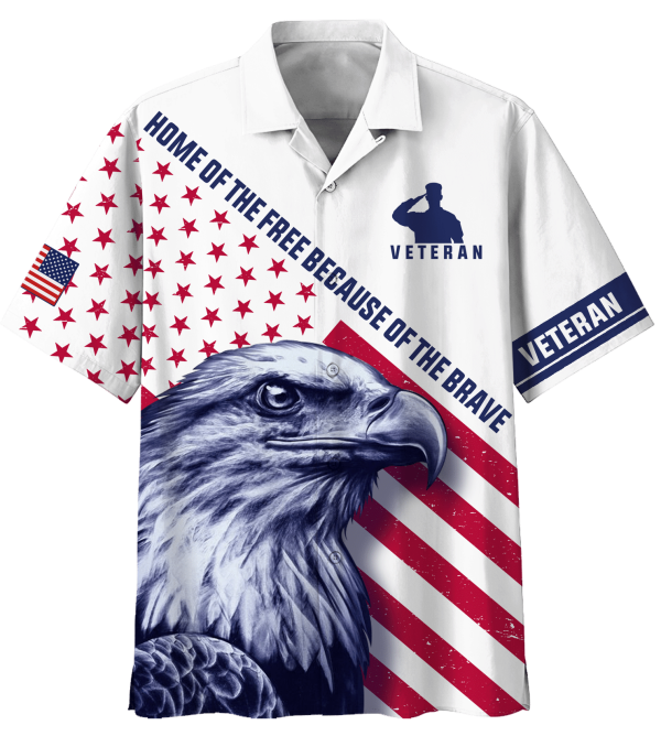 Home Of The Free Because Of The Brave Eagle Hawaiian Shirt Jezsport.com