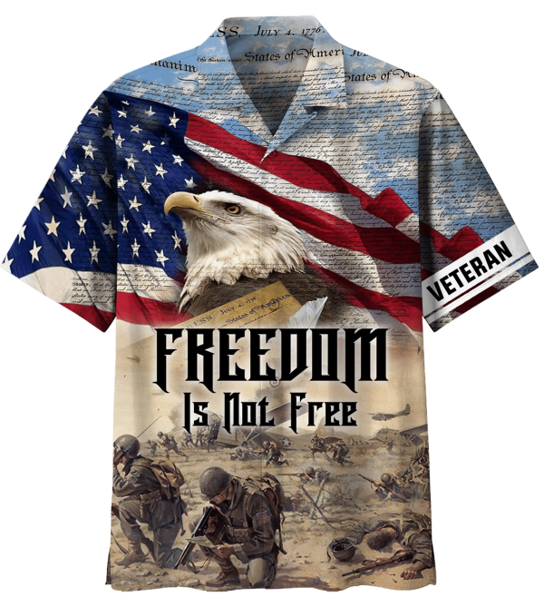 Freedom Is Not Free America FLag Eagle Hawaiian Shirt Jezsport.com