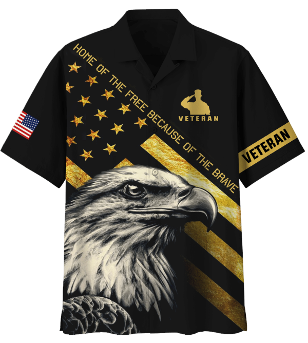 Home Of The Free Because Of The Brave Eagle Hawaiian Shirt Jezsport.com