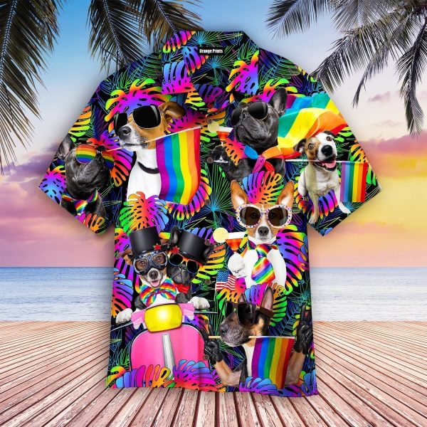 LGBT Happy Dogs Pride Month Hawaiian Shirts For Men & Women Jezsport.com