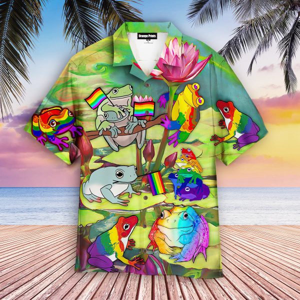 LGBT Happy Frog Pride Month Hawaiian Shirts For Men & Women Jezsport.com