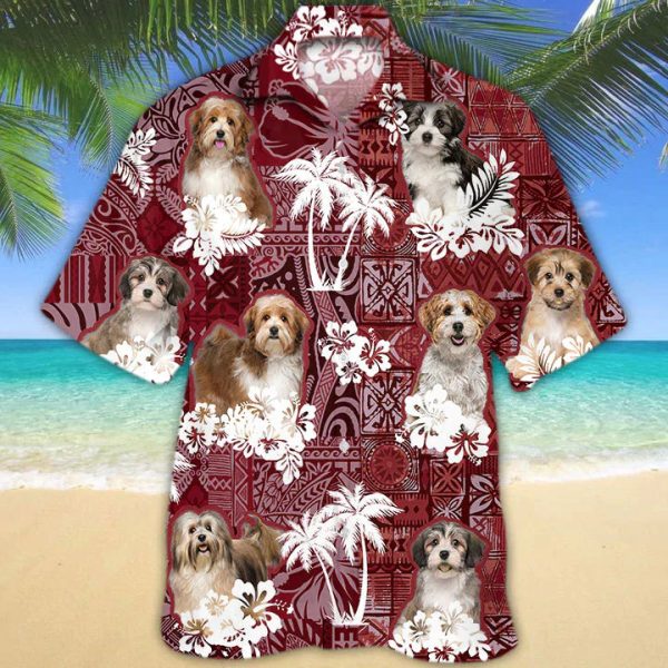 Havanese Red - Gift For Dog Lover - Hawaiian Shirt For Men Jezsport.com