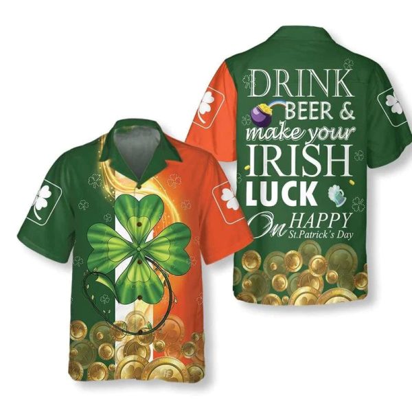 St Patrick's Day Beer And Irish Luck Hawaiian shirt Jezsport.com