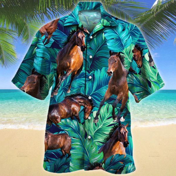 Horse Lovers Gift Vintage Flower Hawaiian Shirt Jezsport.com